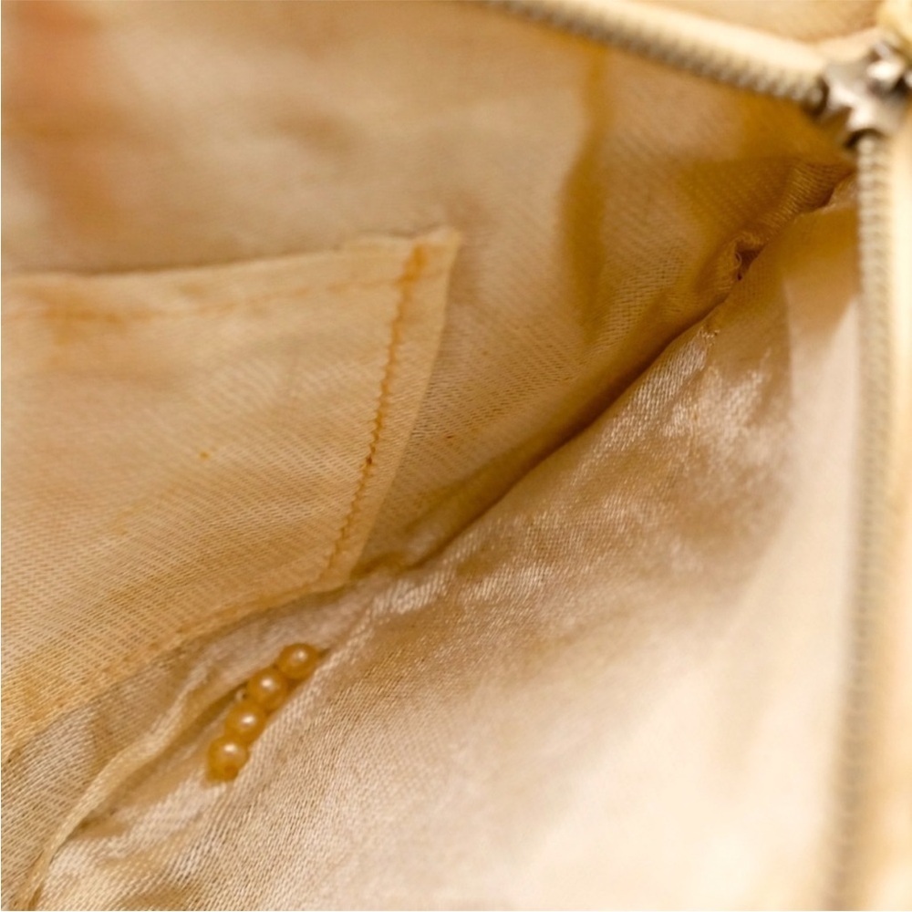 Vintage La Regale Beaded Pearl & Gold Art Deco Evening Clutch Parties & NYE - Picture 7 of 9